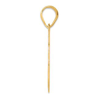 14k Yellow Gold Brushed Border Script Number 40 Pendant