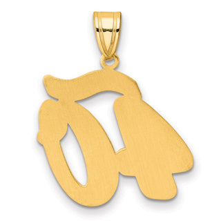 14k Yellow Gold Brushed Border Script Number 40 Pendant