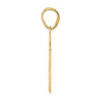 14k Yellow Gold Brushed Border Script Number 41 Pendant