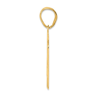 14k Yellow Gold Brushed Border Script Number 41 Pendant