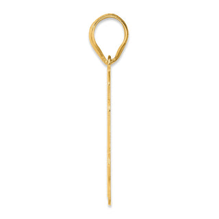 14k Yellow Gold Brushed Border Script Number 44 Pendant