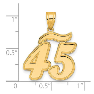 14k Yellow Gold Polished Script Number 45 Pendant