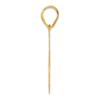 14k Yellow Gold Brushed Border Script Number 46 Pendant