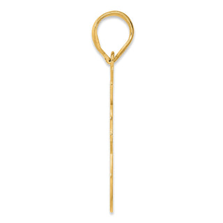14k Yellow Gold Brushed Border Script Number 48 Pendant