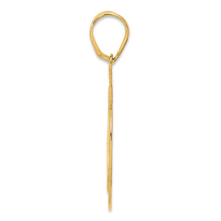 14k Yellow Gold Brushed Border Script Number 49 Pendant