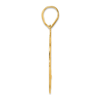 14k Yellow Gold Brushed Border Script Number 50 Pendant