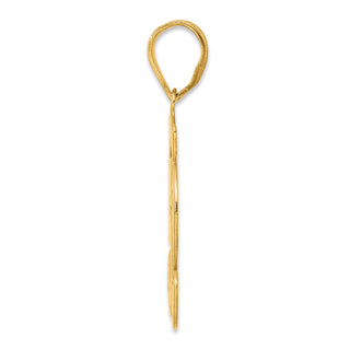 14k Yellow Gold Brushed Border Script Number 52 Pendant