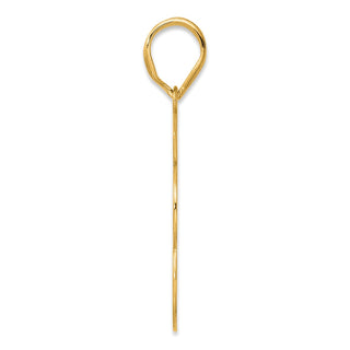 14k Yellow Gold Brushed Border Script Number 53 Pendant