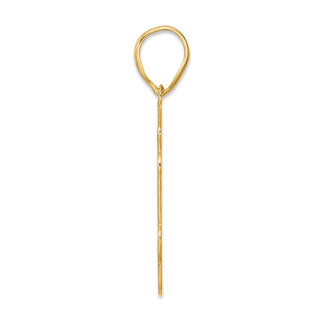 14k Yellow Gold Brushed Border Script Number 54 Pendant