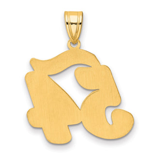 14k Yellow Gold Brushed Border Script Number 54 Pendant