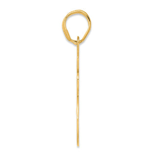 14k Yellow Gold Brushed Border Script Number 55 Pendant