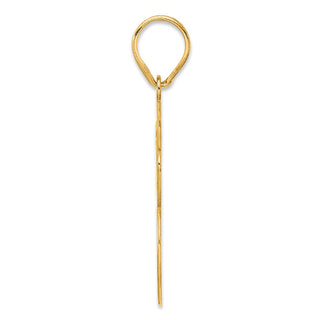 14k Yellow Gold Brushed Border Script Number 56 Pendant