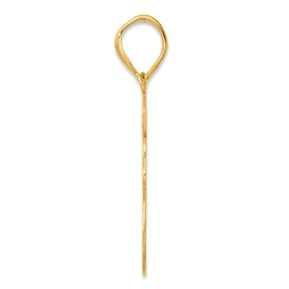 14k Yellow Gold Brushed Border Script Number 58 Pendant
