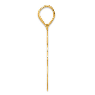 14k Yellow Gold Brushed Border Script Number 58 Pendant