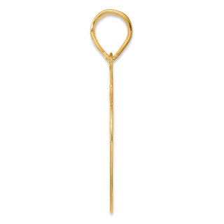 14k Yellow Gold Brushed Border Script Number 59 Pendant