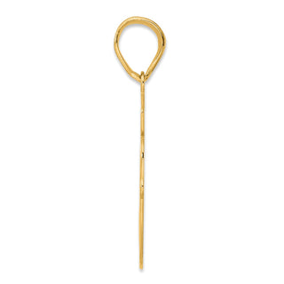 14k Yellow Gold Brushed Border Script Number 60 Pendant