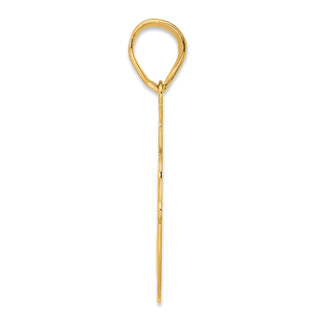 14k Yellow Gold Brushed Border Script Number 60 Pendant