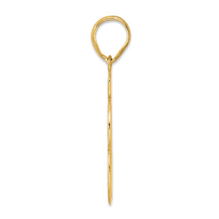 14k Yellow Gold Brushed Border Script Number 63 Pendant