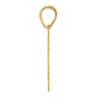 14k Yellow Gold Brushed Border Script Number 64 Pendant