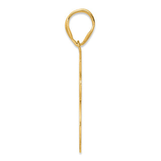 14k Yellow Gold Brushed Border Script Number 65 Pendant