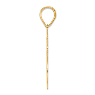 14k Yellow Gold Brushed Border Script Number 66 Pendant