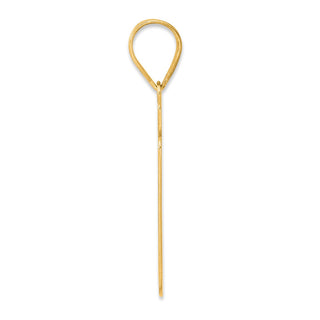 14k Yellow Gold Brushed Border Script Number 67 Pendant