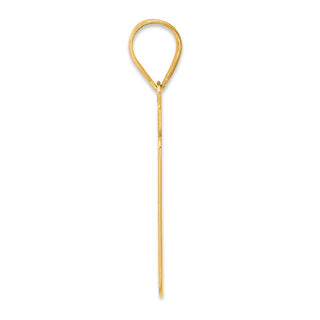 14k Yellow Gold Brushed Border Script Number 67 Pendant