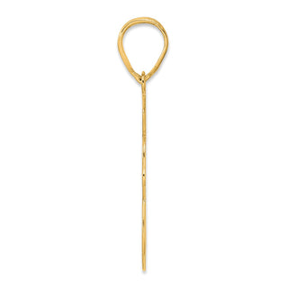 14k Yellow Gold Brushed Border Script Number 68 Pendant