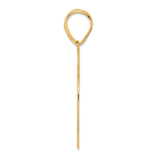 14k Yellow Gold Brushed Border Script Number 69 Pendant