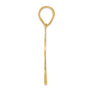 14k Yellow Gold Brushed Border Script Number 72 Pendant