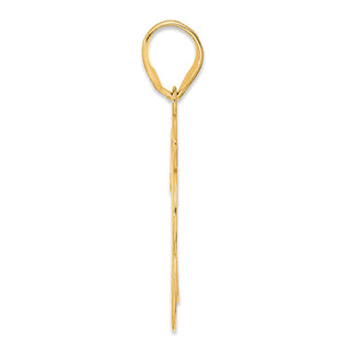 14k Yellow Gold Brushed Border Script Number 73 Pendant