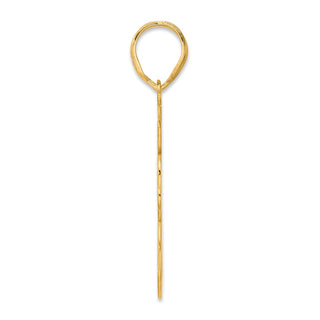 14k Yellow Gold Brushed Border Script Number 78 Pendant