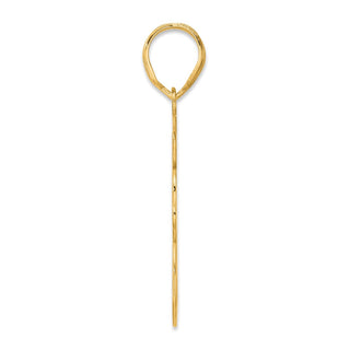 14k Yellow Gold Brushed Border Script Number 78 Pendant