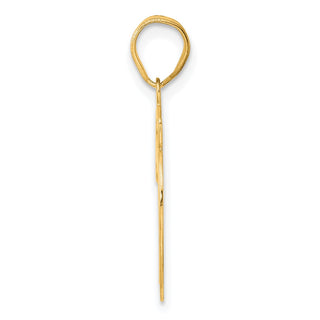 14k Yellow Gold Brushed Border Script Number 79 Pendant