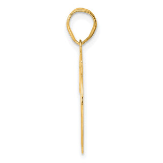 14k Yellow Gold Brushed Border Script Number 79 Pendant