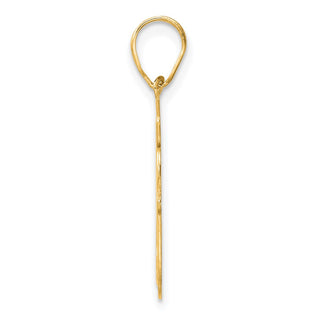 14k Yellow Gold Brushed Border Script Number 80 Pendant