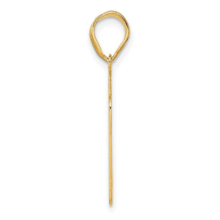 14k Yellow Gold Brushed Border Script Number 81 Pendant