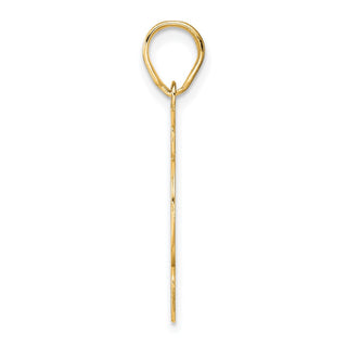 14k Yellow Gold Brushed Border Script Number 82 Pendant