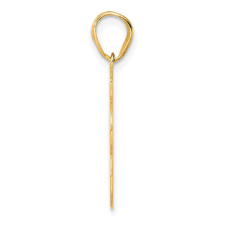 14k Yellow Gold Brushed Border Script Number 83 Pendant