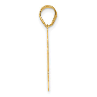 14k Yellow Gold Brushed Border Script Number 84 Pendant