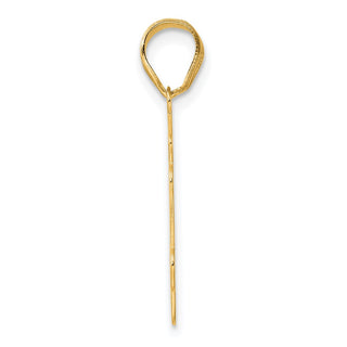 14k Yellow Gold Brushed Border Script Number 84 Pendant