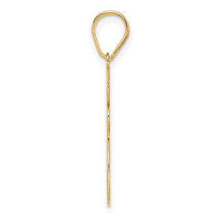 14k Yellow Gold Brushed Border Script Number 85 Pendant