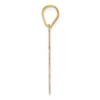 14k Yellow Gold Brushed Border Script Number 85 Pendant