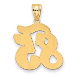 14k Yellow Gold Brushed Border Script Number 85 Pendant