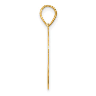 14k Yellow Gold Brushed Border Script Number 86 Pendant