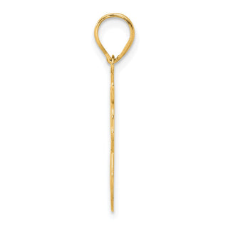 14k Yellow Gold Brushed Border Script Number 88 Pendant