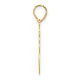 14k Yellow Gold Brushed Border Script Number 88 Pendant