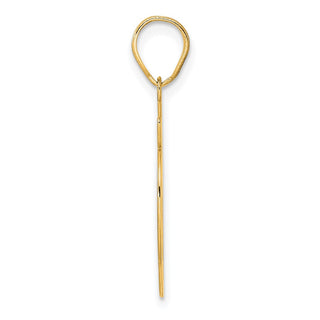 14k Yellow Gold Brushed Border Script Number 89 Pendant