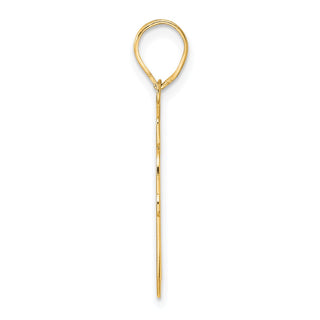 14k Yellow Gold Brushed Border Script Number 90 Pendant