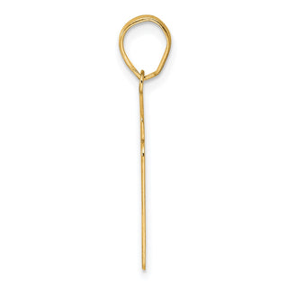 14k Yellow Gold Brushed Border Script Number 91 Pendant